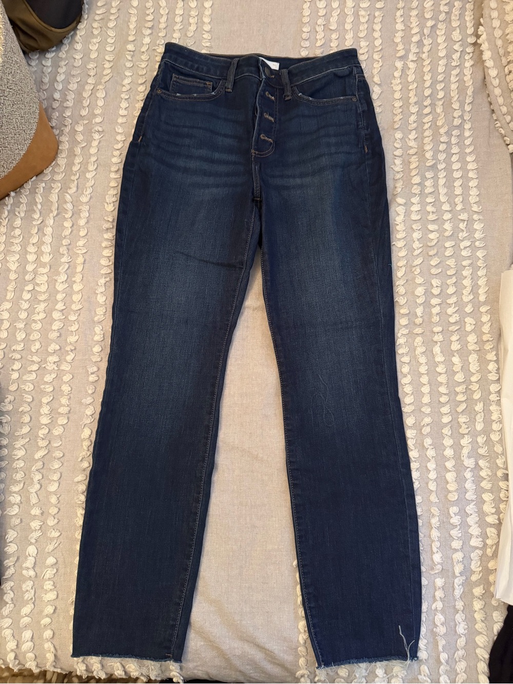 LC Lauren Conrad Dark Indigo High-Rise Straight Jeans